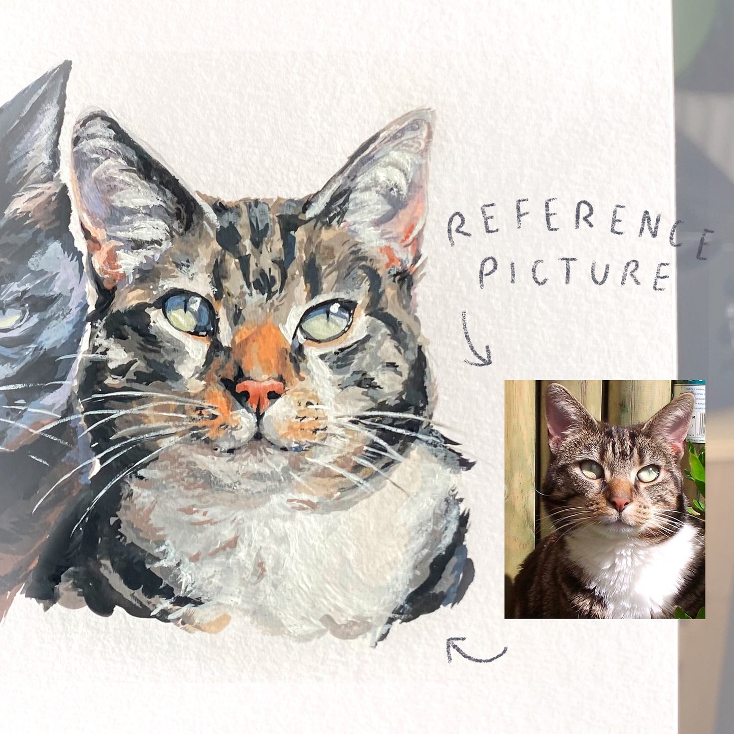 Custom Gouache Pet Portrait A7 / A6 / A5 | Hand Painted Gift | Personalised Beskpoke Pet Portrait Watercolour Painting | Cat/Dog/Small Mini