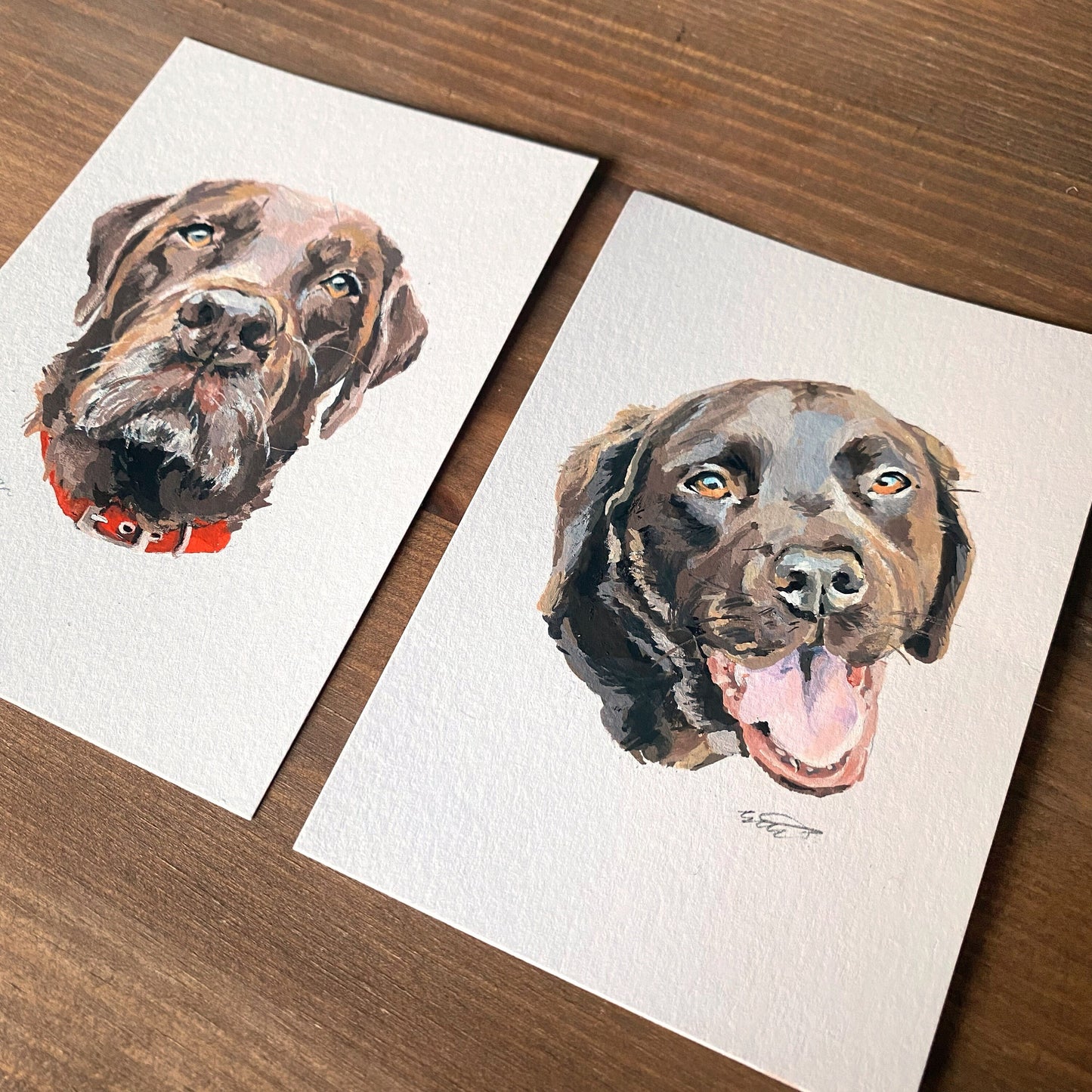 Custom Gouache Pet Portrait A7 / A6 / A5 | Hand Painted Gift | Personalised Beskpoke Pet Portrait Watercolour Painting | Cat/Dog/Small Mini