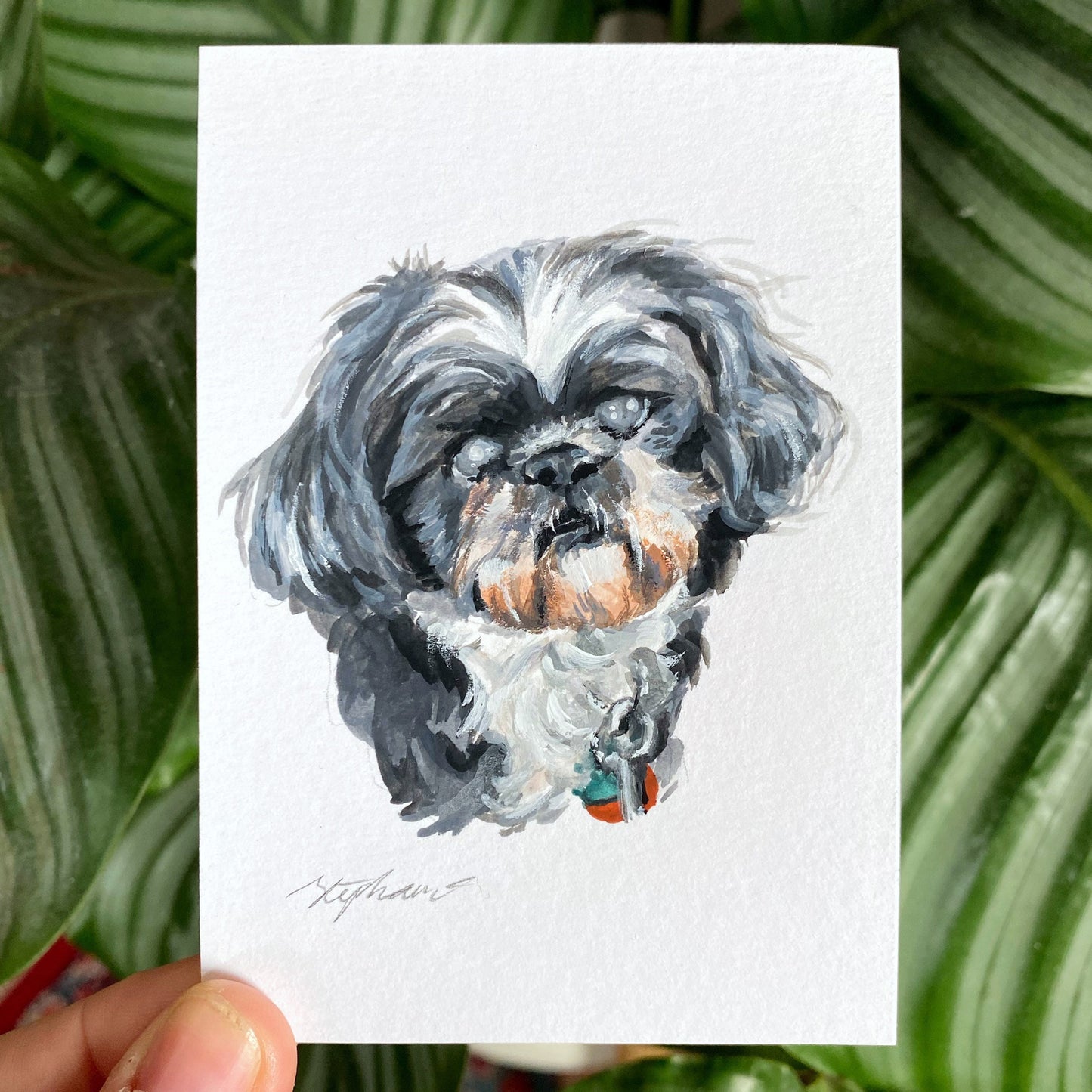 Custom Gouache Pet Portrait A7 / A6 / A5 | Hand Painted Gift | Personalised Beskpoke Pet Portrait Watercolour Painting | Cat/Dog/Small Mini