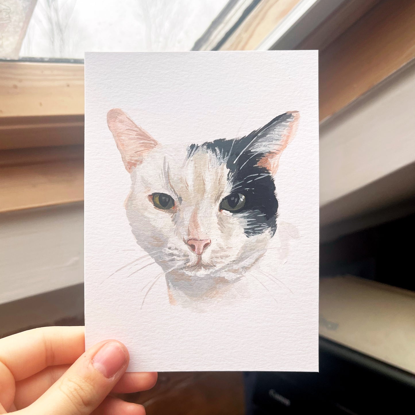 Custom Gouache Pet Portrait A7 / A6 / A5 | Hand Painted Gift | Personalised Beskpoke Pet Portrait Watercolour Painting | Cat/Dog/Small Mini