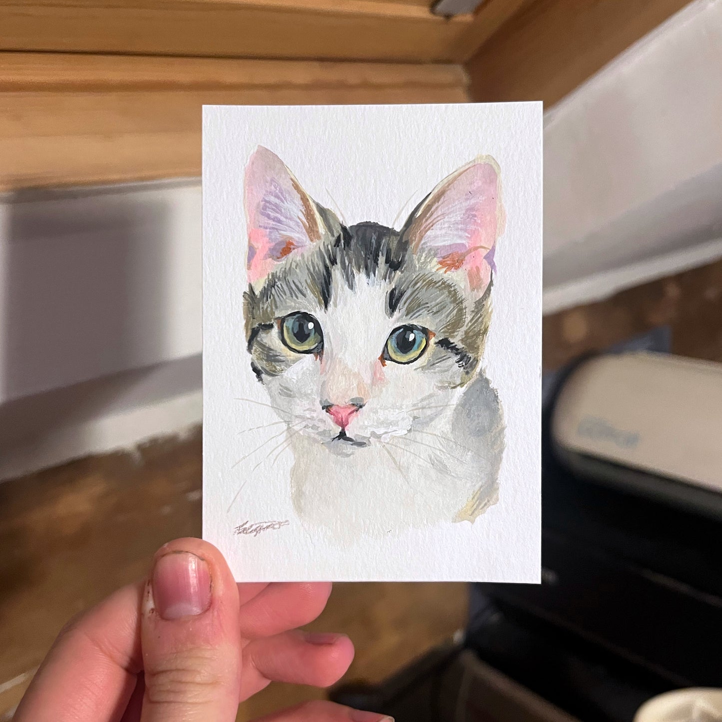 Custom Gouache Pet Portrait A7 / A6 / A5 | Hand Painted Gift | Personalised Beskpoke Pet Portrait Watercolour Painting | Cat/Dog/Small Mini