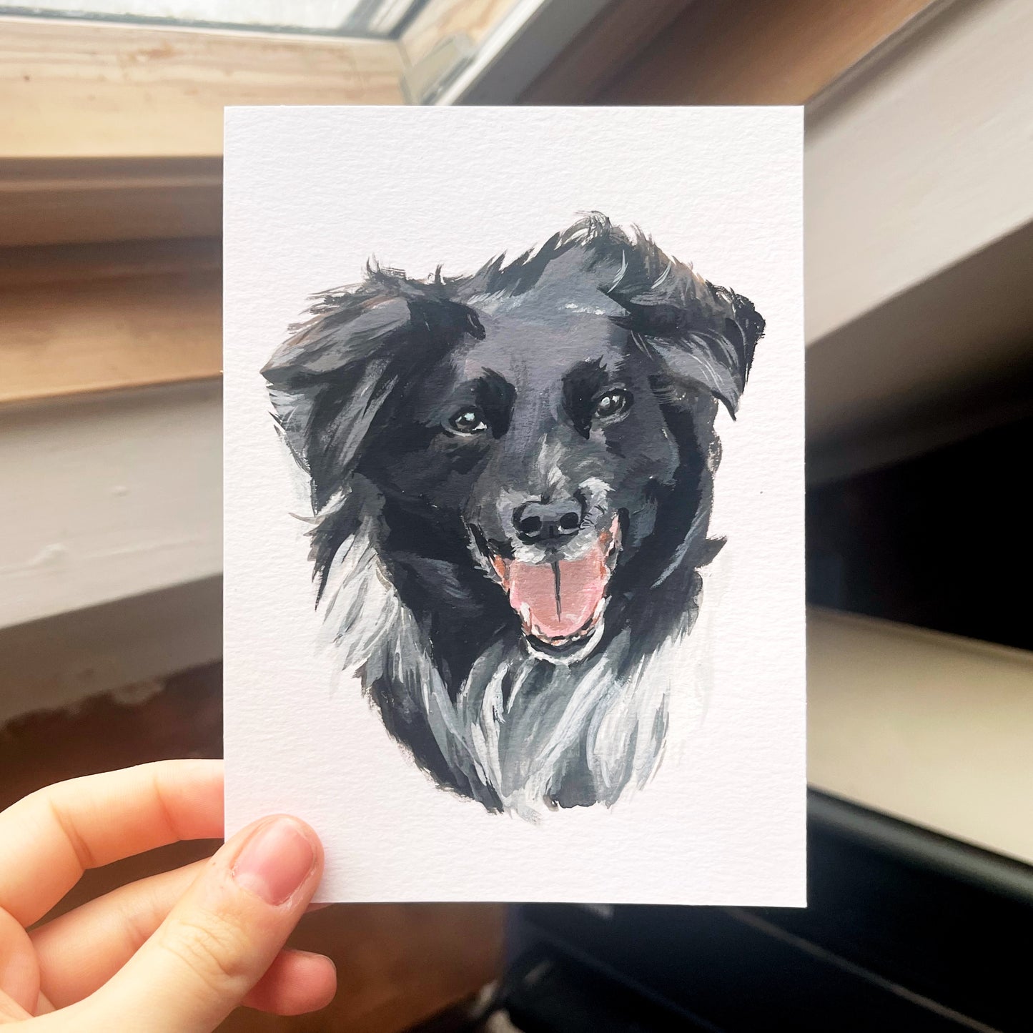 Custom Gouache Pet Portrait A7 / A6 / A5 | Hand Painted Gift | Personalised Beskpoke Pet Portrait Watercolour Painting | Cat/Dog/Small Mini