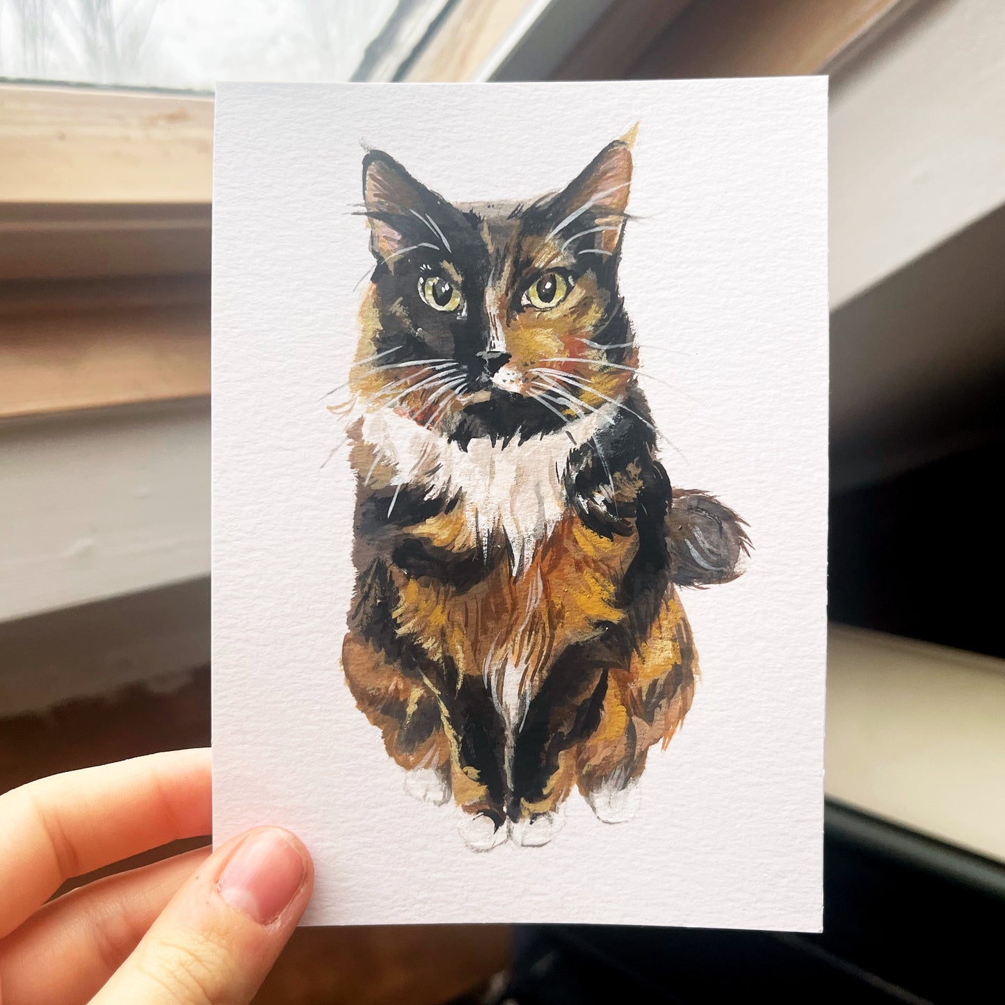 Custom Gouache Pet Portrait A7 / A6 / A5 | Hand Painted Gift | Personalised Beskpoke Pet Portrait Watercolour Painting | Cat/Dog/Small Mini