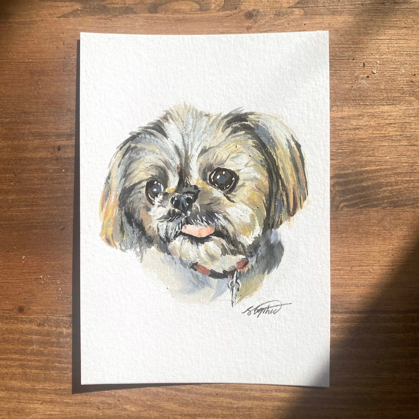 Custom Gouache Pet Portrait A7 / A6 / A5 | Hand Painted Gift | Personalised Beskpoke Pet Portrait Watercolour Painting | Cat/Dog/Small Mini