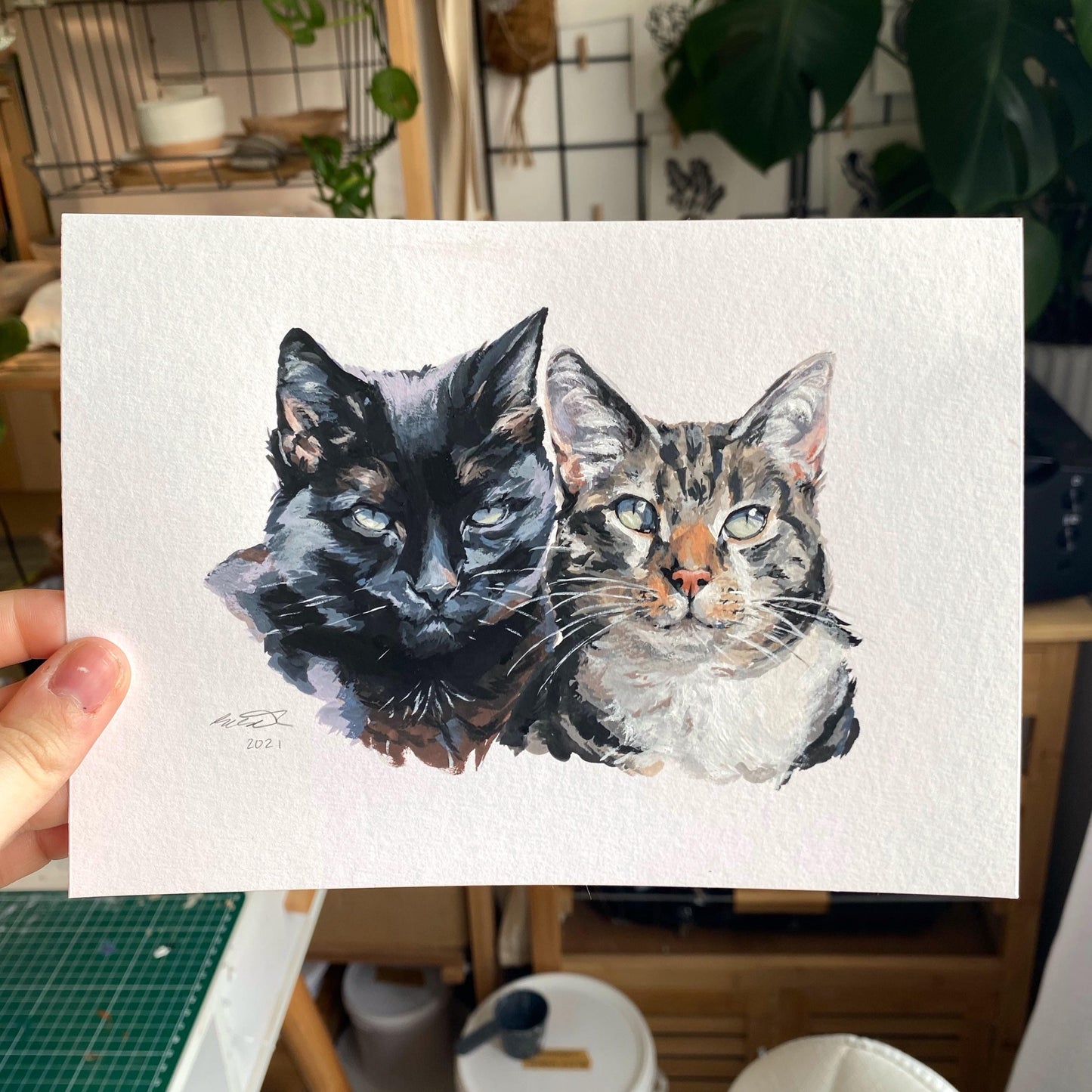 Custom Gouache Pet Portrait A7 / A6 / A5 | Hand Painted Gift | Personalised Beskpoke Pet Portrait Watercolour Painting | Cat/Dog/Small Mini